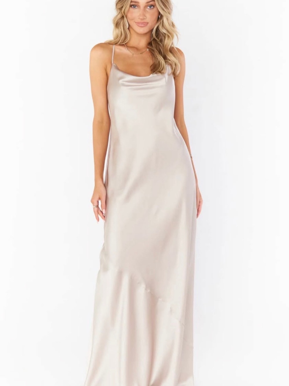 Show Me Your MuMu Champagne Satin Slip Maxi